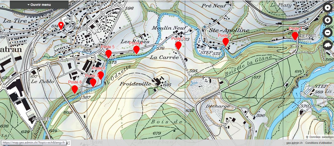 Figure 8 : Le parcours du sentier didactique